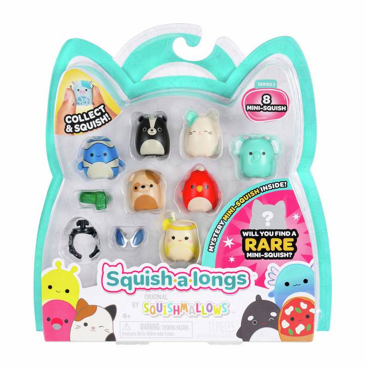 Squish-a-longs Squishmallow Style 4 pack of 8, imported from the UK