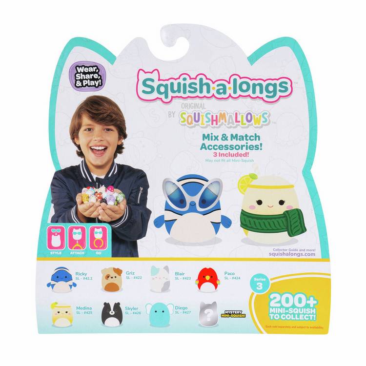 Squish-a-longs Squishmallow Style 4 pack of 8, imported from the UK