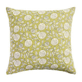 Argos Home woodblock floral cushion olive 43x43cm, imported from the UK