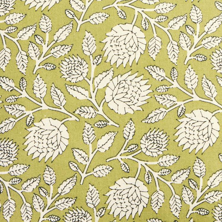 Argos Home woodblock floral cushion olive 43x43cm, imported from the UK