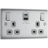 Argos British General Nexus Metal 13A Double Switched Socket with USB-A and USB-C- Buy online at McGrocer