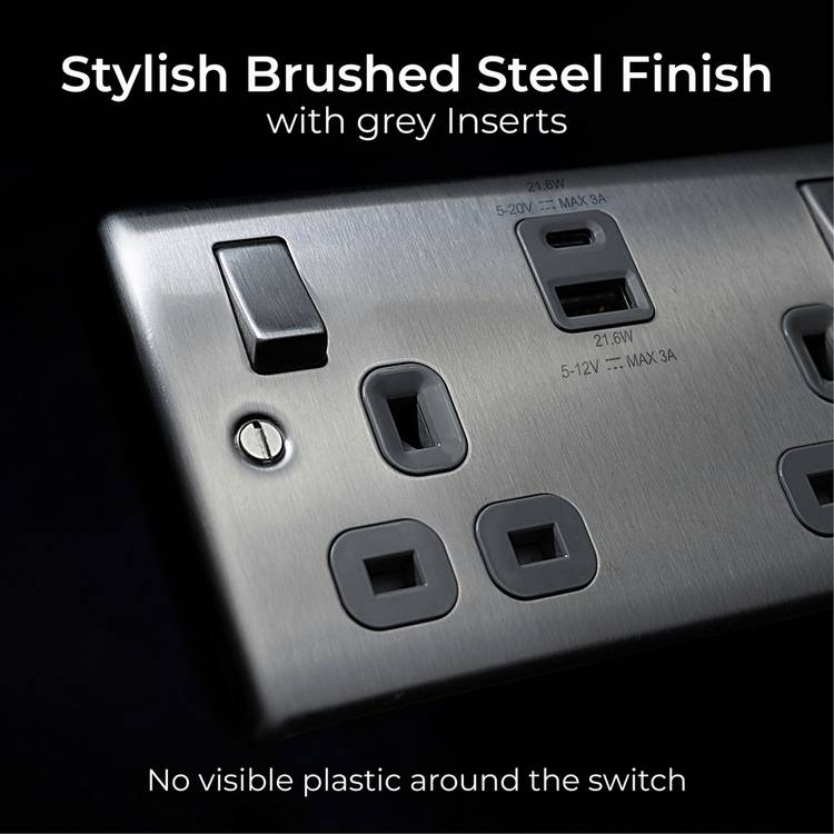 BG 13A double socket with USB-A USB-C - British product