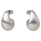 Liars & Lovers silver-toned brushed teardrop stud earrings 14mm, imported from the UK