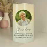 Personalised photo upload LED candle in wax coating - British product