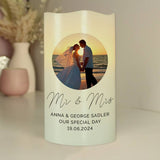 Personalised photo upload LED candle in wax coating - British product
