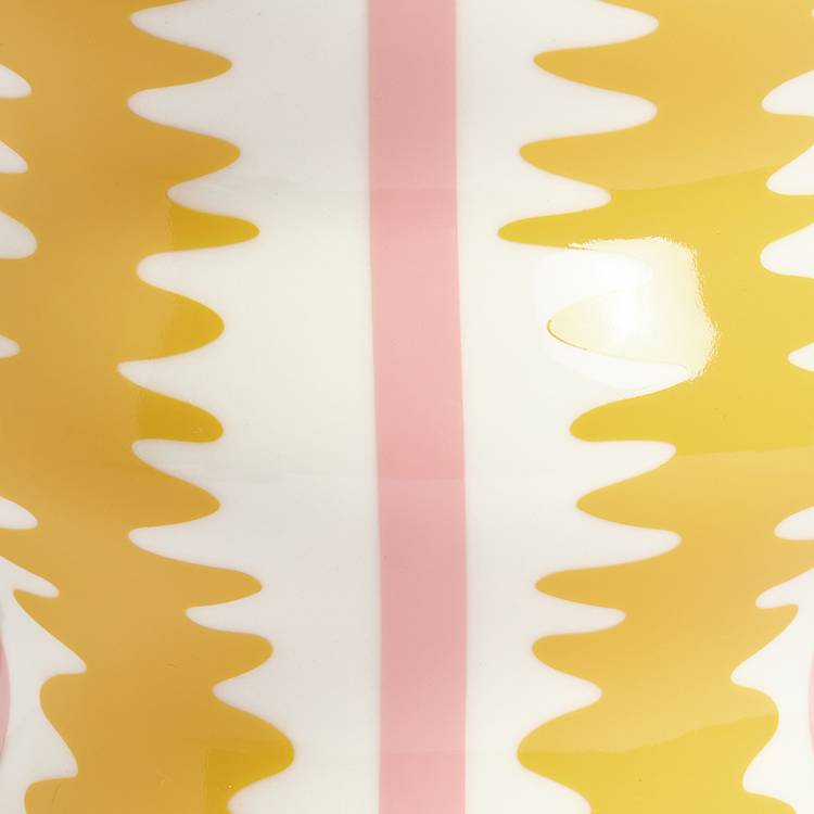 Habitat pink and yellow stripe ceramic vase 25cm (British brand)