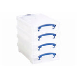 Really Useful 4L clear plastic storage boxes set of 4, UK version