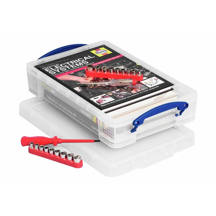 Really Useful 4L clear plastic storage boxes set of 4, UK version