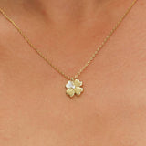 Inicio gold plated clover jewellery set with cubic zirconia, imported from the UK