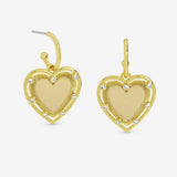 Inicio heart charm hoop earrings 14K gold plated - British product