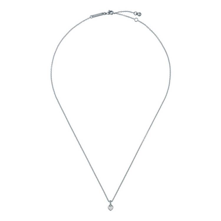 Ted Baker silver tone crystal heart pendant necklace, UK version