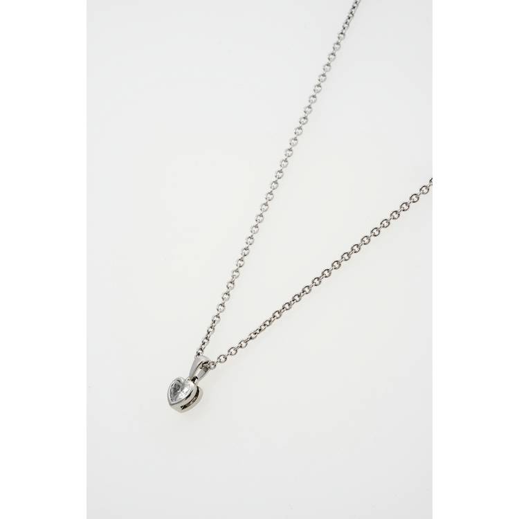Ted Baker silver tone crystal heart pendant necklace, UK version