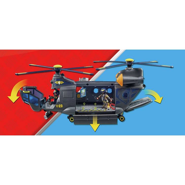 Playmobil rescue aircraft toy helicopter with figures (British brand)