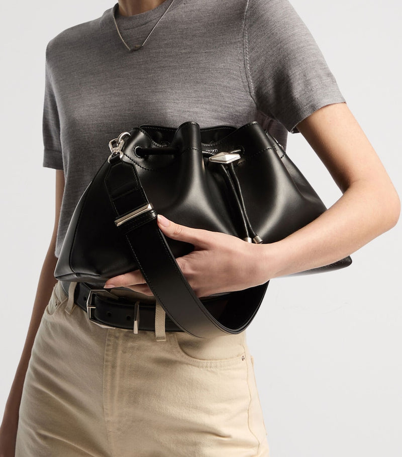 Jimmy Choo Cinch bucket bag leather chain drawstring, UK version