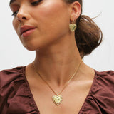 Inicio gold plated heart pendant 20in (British brand)