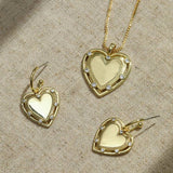 Inicio gold plated heart pendant 20in (British brand)