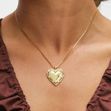 Inicio gold plated heart pendant 20in (British brand)
