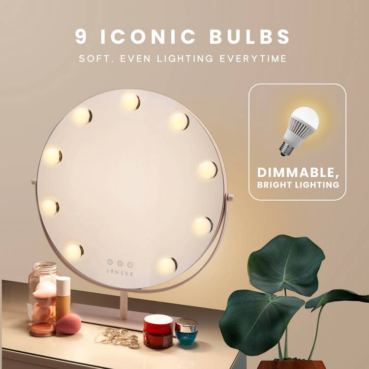 Sensse Elegance Hollywood mirror with 9 bulbs (British brand)