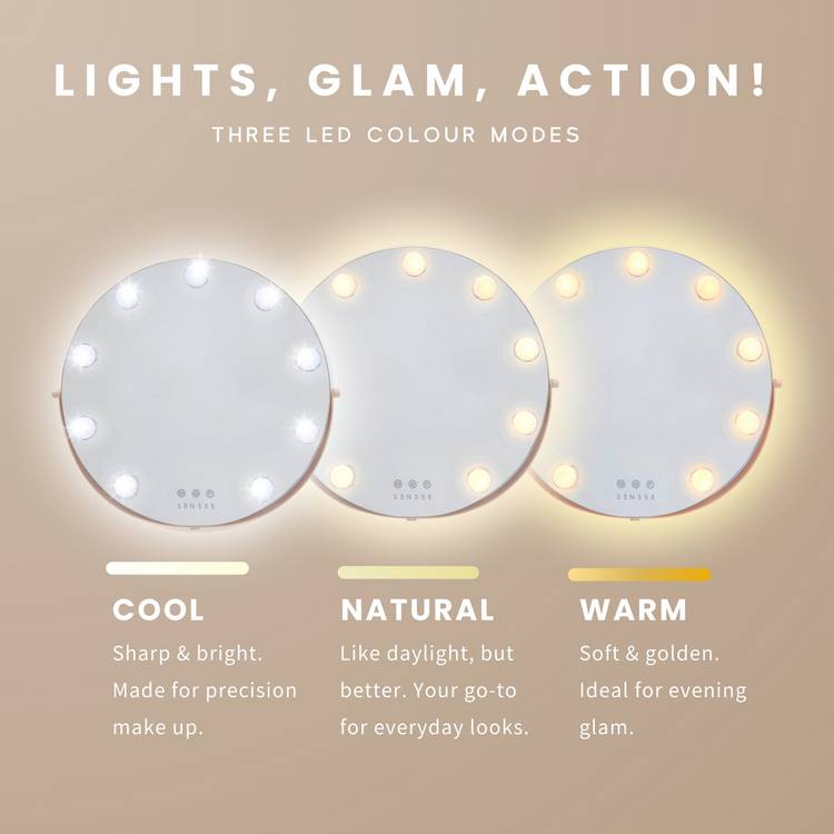 Sensse Elegance Hollywood mirror with 9 bulbs (British brand)