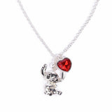 Custard London Stitch pendant necklace with red heart stone 16 inch - British product