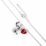 Custard London Stitch pendant necklace with red heart stone 16 inch - British product