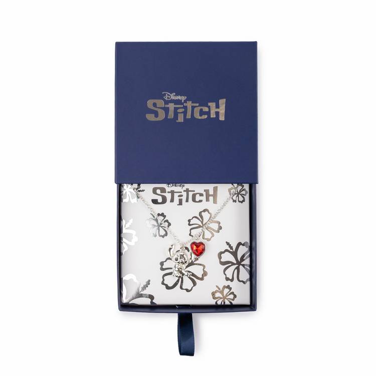 Custard London Stitch pendant necklace with red heart stone 16 inch - British product