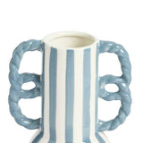 Habitat stripe ceramic blue vase 20cm (British brand)