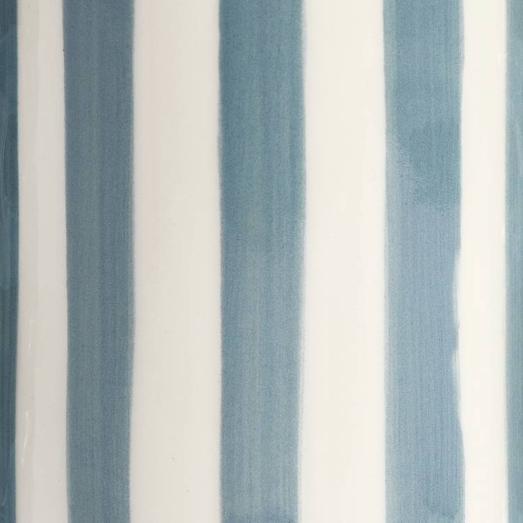 Habitat stripe ceramic blue vase 20cm (British brand)
