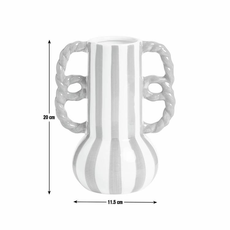 Habitat stripe ceramic blue vase 20cm (British brand)