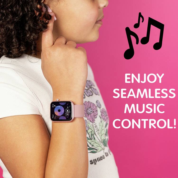 Tikkers pink smartwatch and earbud set for teens, imported from the UK