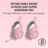 Razer Kraken Kitty pink wireless gaming headset, imported from the UK