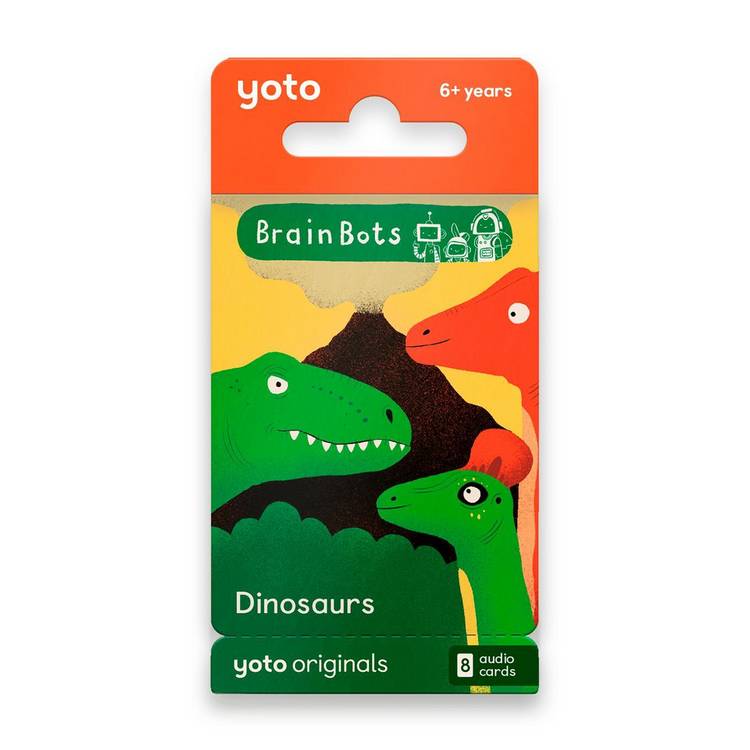 Yoto BrainBots Dinosaurs audio card collection 8 cards (British brand)