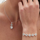 Jon Richard silver plated crystal halo solitaire set 3 piece, UK version
