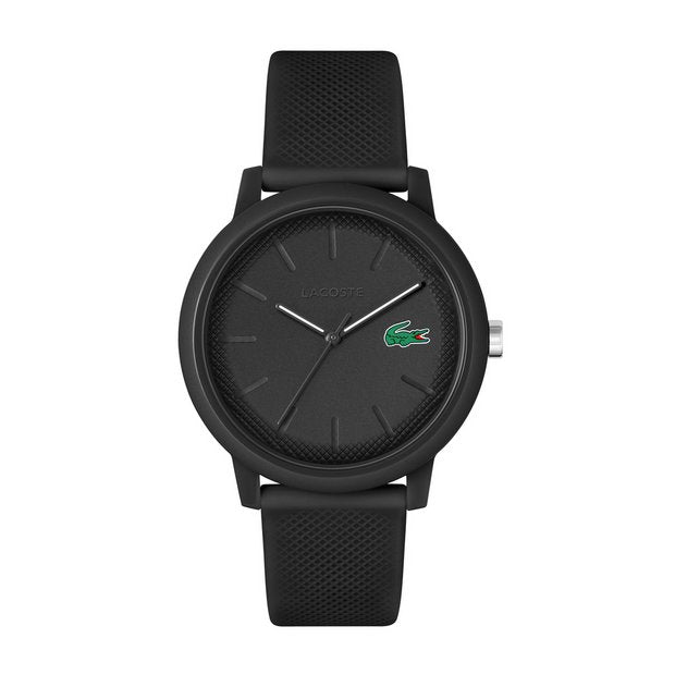 Lacoste men's watch black silicone strap 42mm, imported from the UK