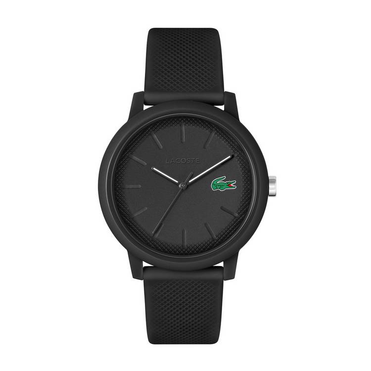 Lacoste men's watch black silicone strap 42mm, imported from the UK