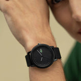 Lacoste men's watch black silicone strap 42mm, imported from the UK