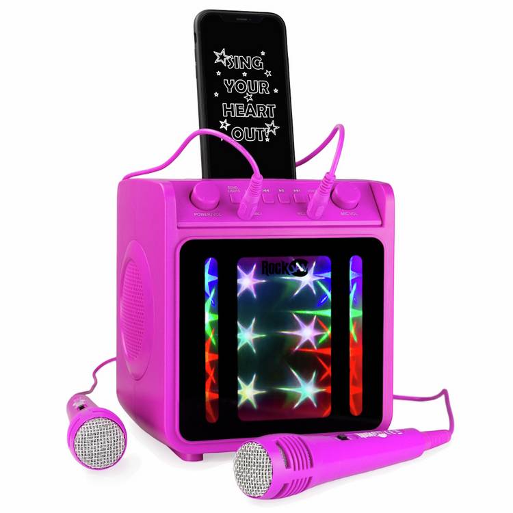 RockJam SingCube 10W Bluetooth karaoke machine with two mics - British product