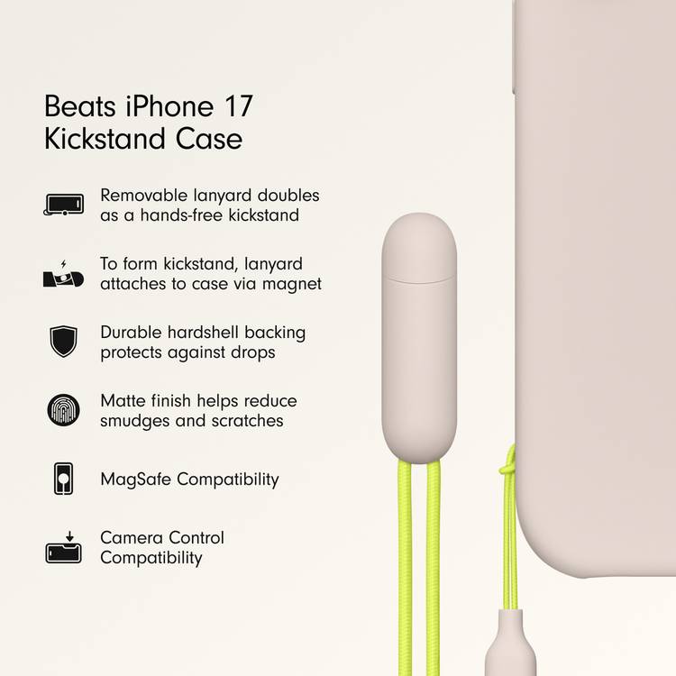 Beats iPhone 17 kickstand case MagSafe Lime Stone, imported from the UK