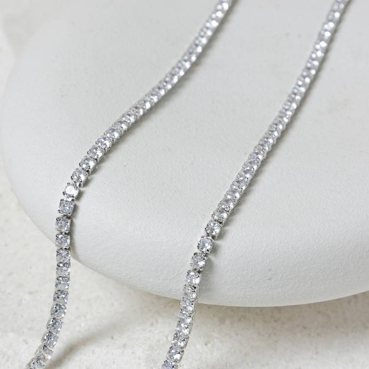 Jon Richard silver round tennis pendant necklace, imported from the UK