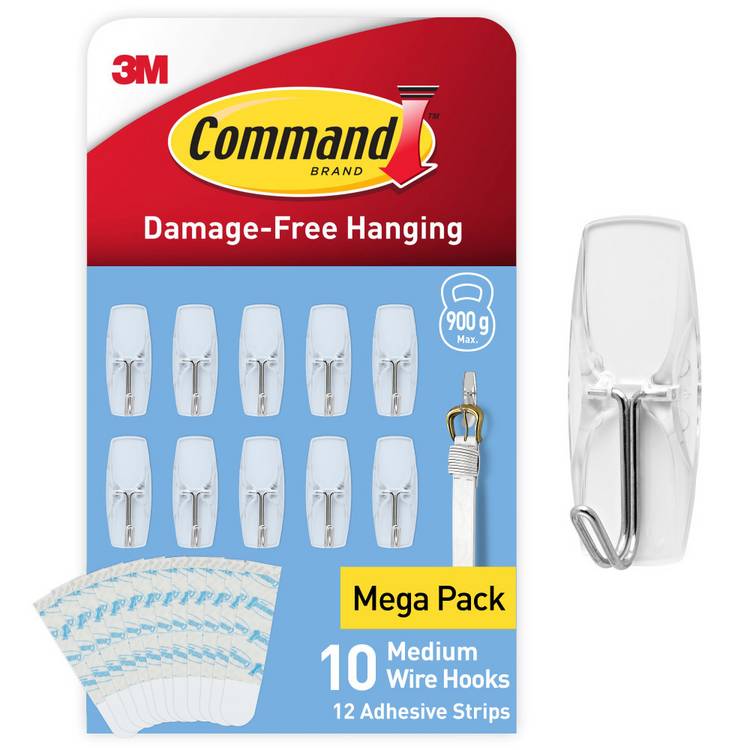 Command Clear Wire Toggle Hooks pack of 10, UK version