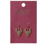 Liars & Lovers gold tone reindeer drop earrings - British product