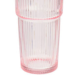 Argos Home pink ribbed glass with reusable straw, UK version