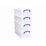 Argos Really Useful 4 x 12L Plastic Storage Boxes - Clear- Buy online at McGrocer