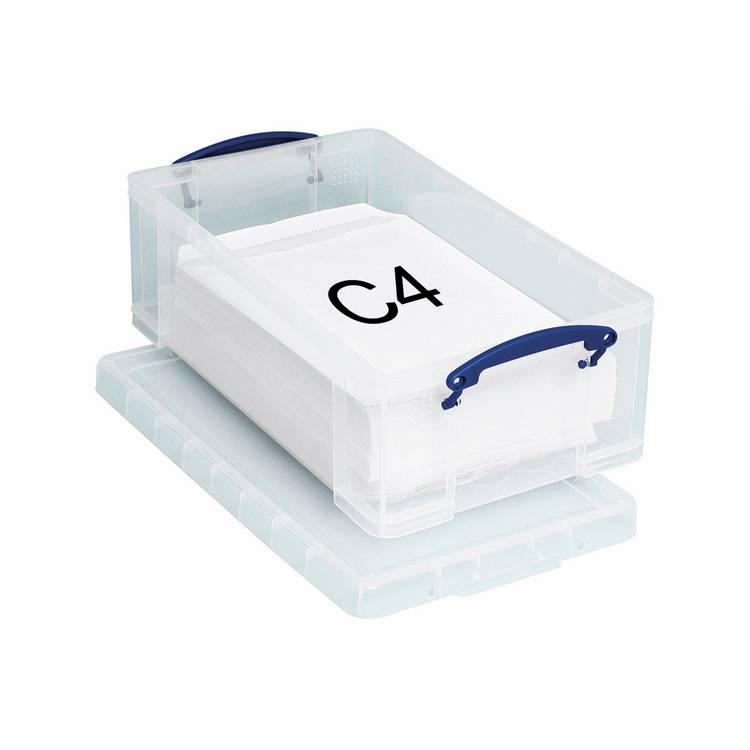 Really Useful clear storage boxes set of 4, imported from the UK