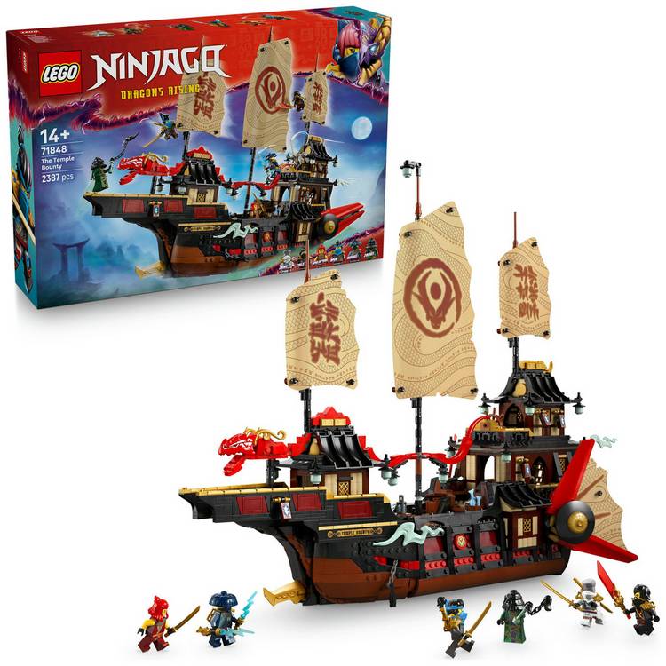 LEGO NINJAGO Temple Bounty boat building set 2387 pieces, imported from the UK
