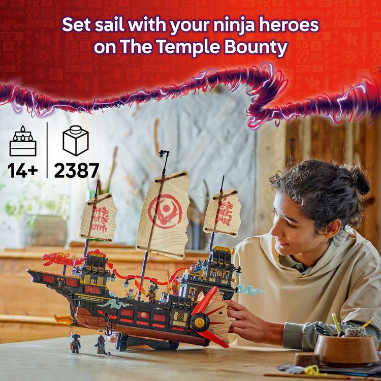 LEGO NINJAGO Temple Bounty boat building set 2387 pieces, imported from the UK