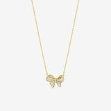 Jon Richard gold-plated bow pendant necklace with crystals, British brand