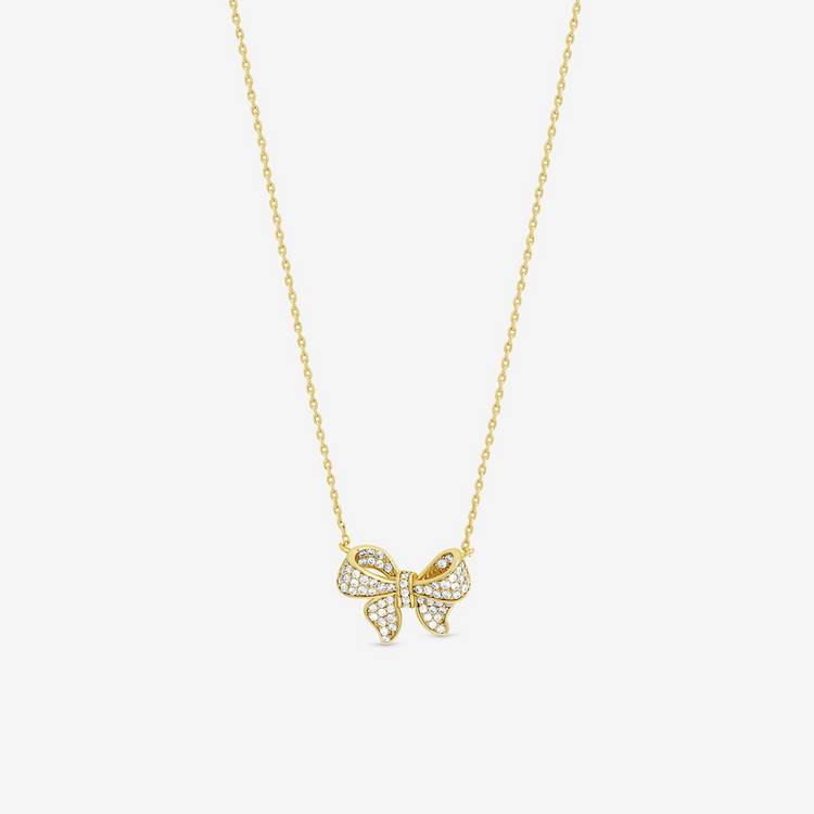Jon Richard gold-plated bow pendant necklace with crystals, British brand