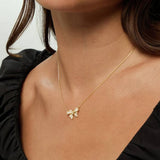 Jon Richard gold-plated bow pendant necklace with crystals, British brand