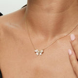 Jon Richard gold-plated bow pendant necklace with crystals, British brand
